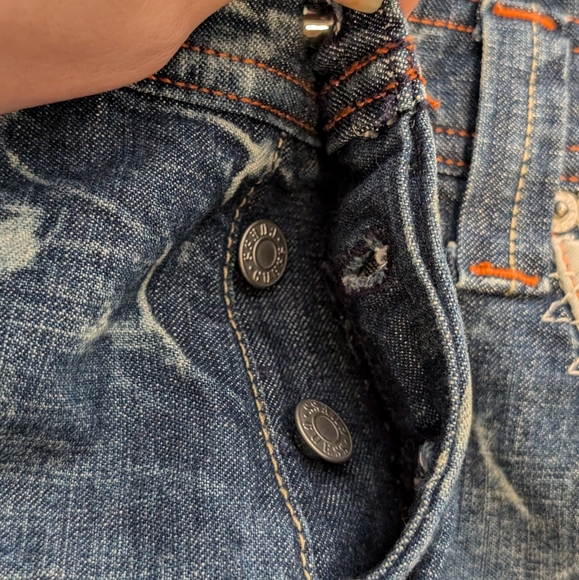 Guess Distressed Jeans Hidden Buttons Women's Size 32 - Picture 12 of 13